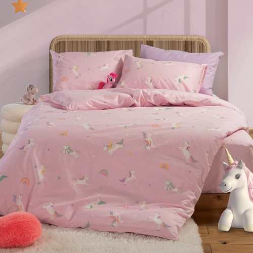 Παιδική Παπλωματοθήκη Nef-Nef Homeware (Σετ) Unicorns Style 160Χ240 Pink