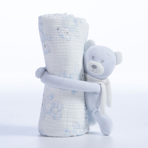 Κουβερτάκι Με Αρκουδάκι Nef-Nef Homeware Teddy 75X100 L.Blue