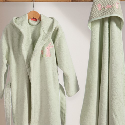 Βρεφικό Μπουρνούζι Nef-Nef Homeware Country Bunny 04 Green