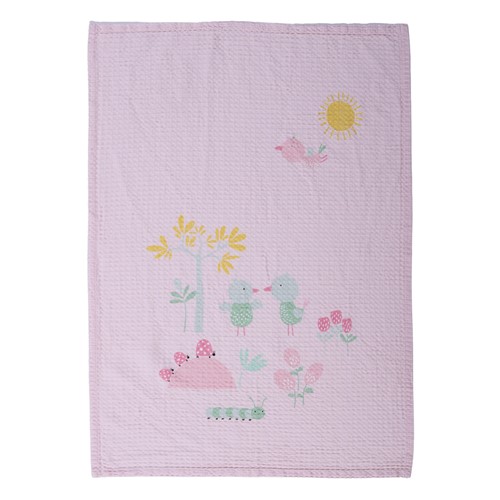 Βρεφική Κουβέρτα Πικε Nef-Nef Homeware Spring Hapiness 110X150 Pink
