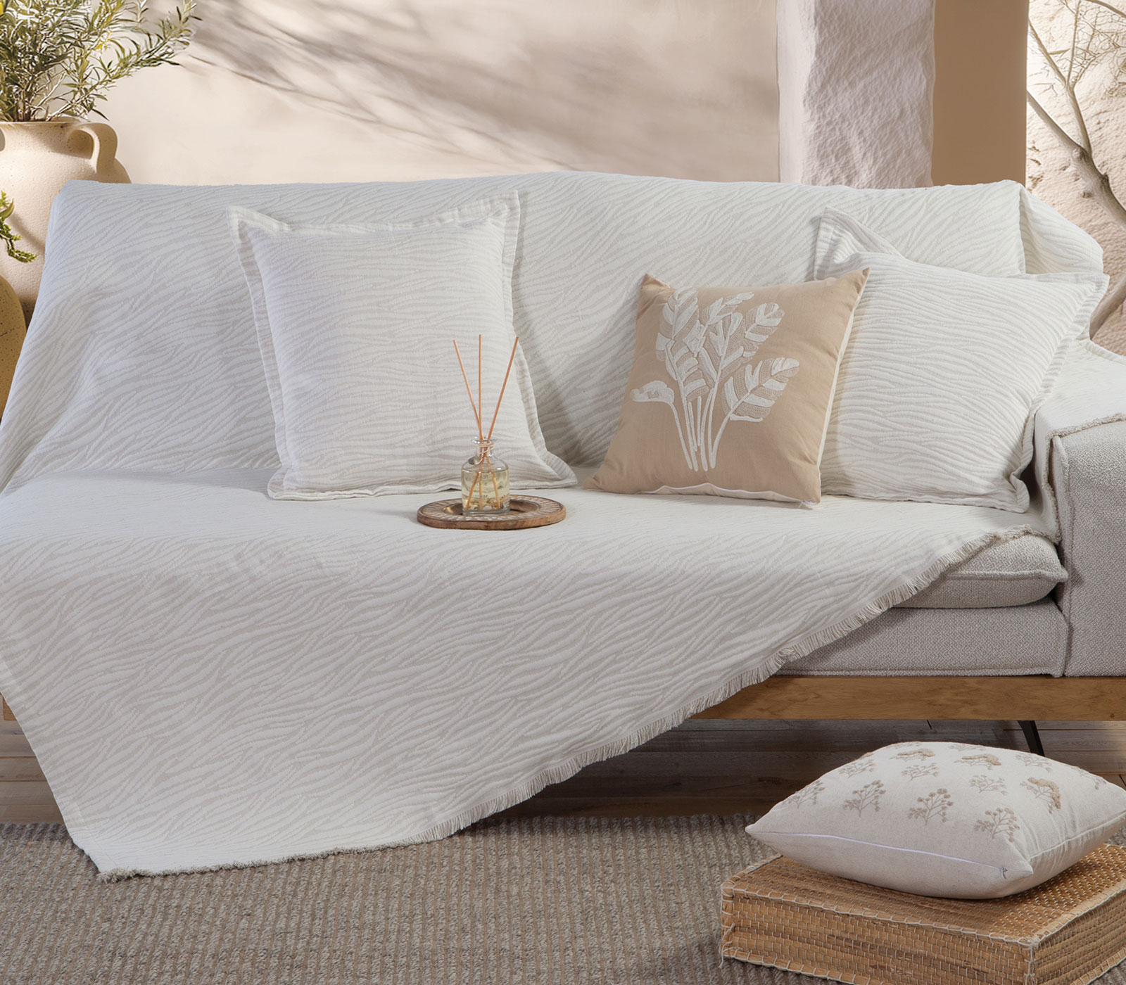 Ριχτάρι Τριθεσίου Nef-Nef Homeware Zebra 170X300 Ecru