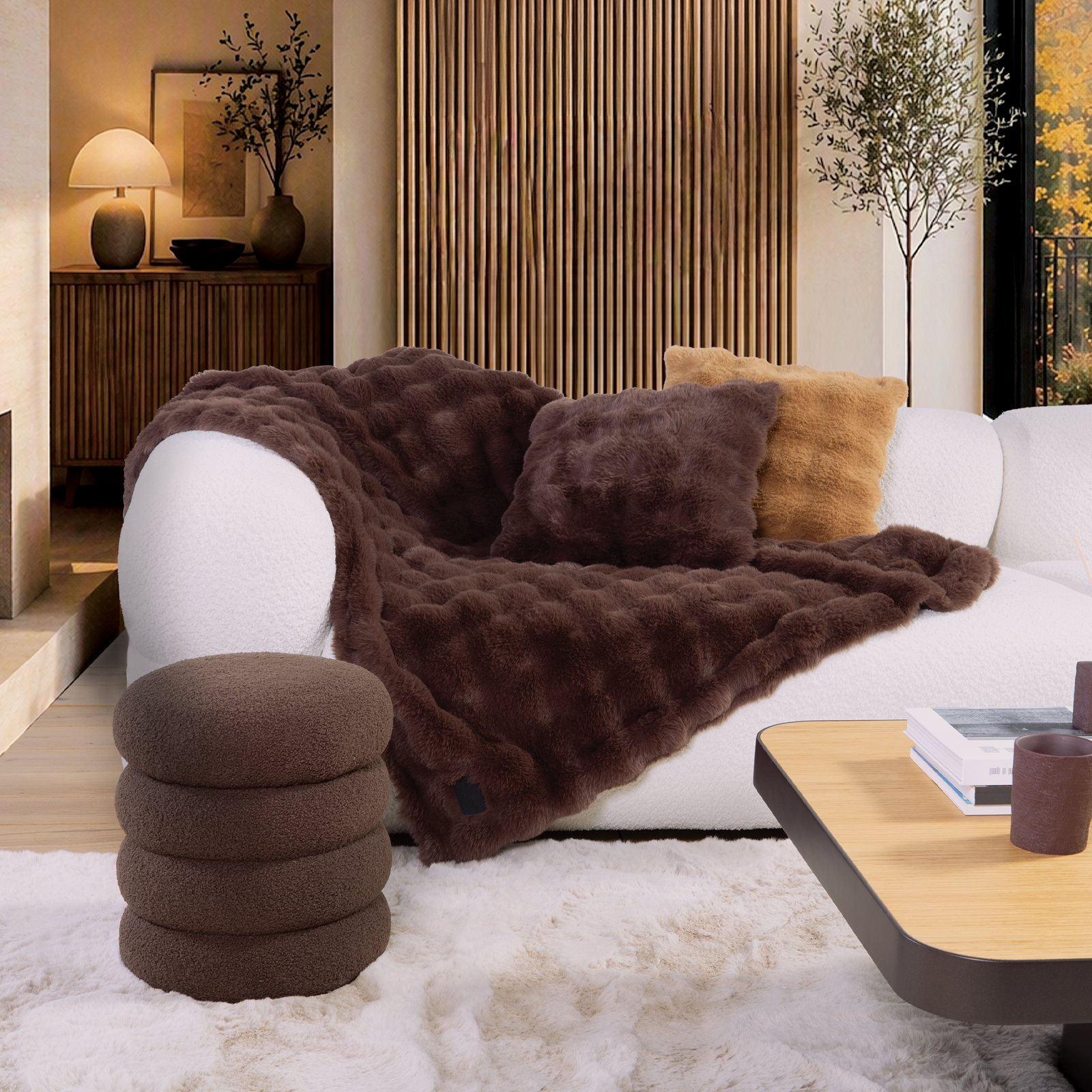 Διακοσμητικό Κουβερτόριο/ Ριχτάρι Nef-Nef Homeware Reality 130x180 Coffee