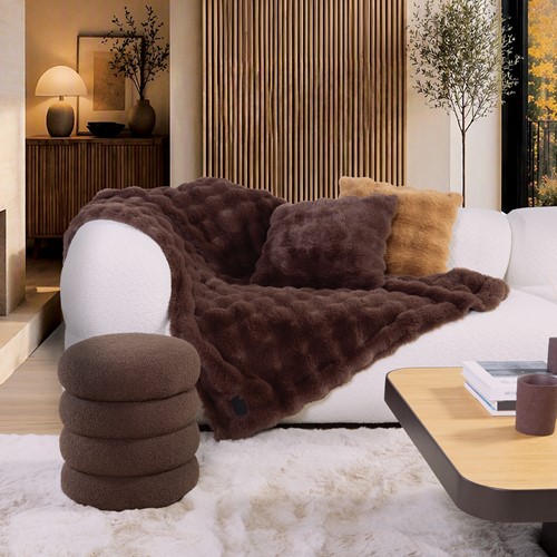 Διακοσμητικό Κουβερτόριο/ Ριχτάρι Nef-Nef Homeware Reality 130x180 Coffee