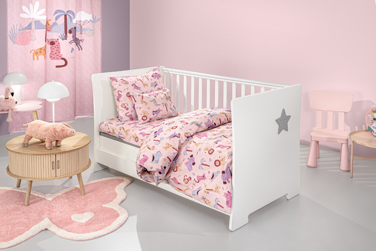 Βρεφικά Σεντόνια Guy Laroche (Σετ) Jungle Pink 115Χ170