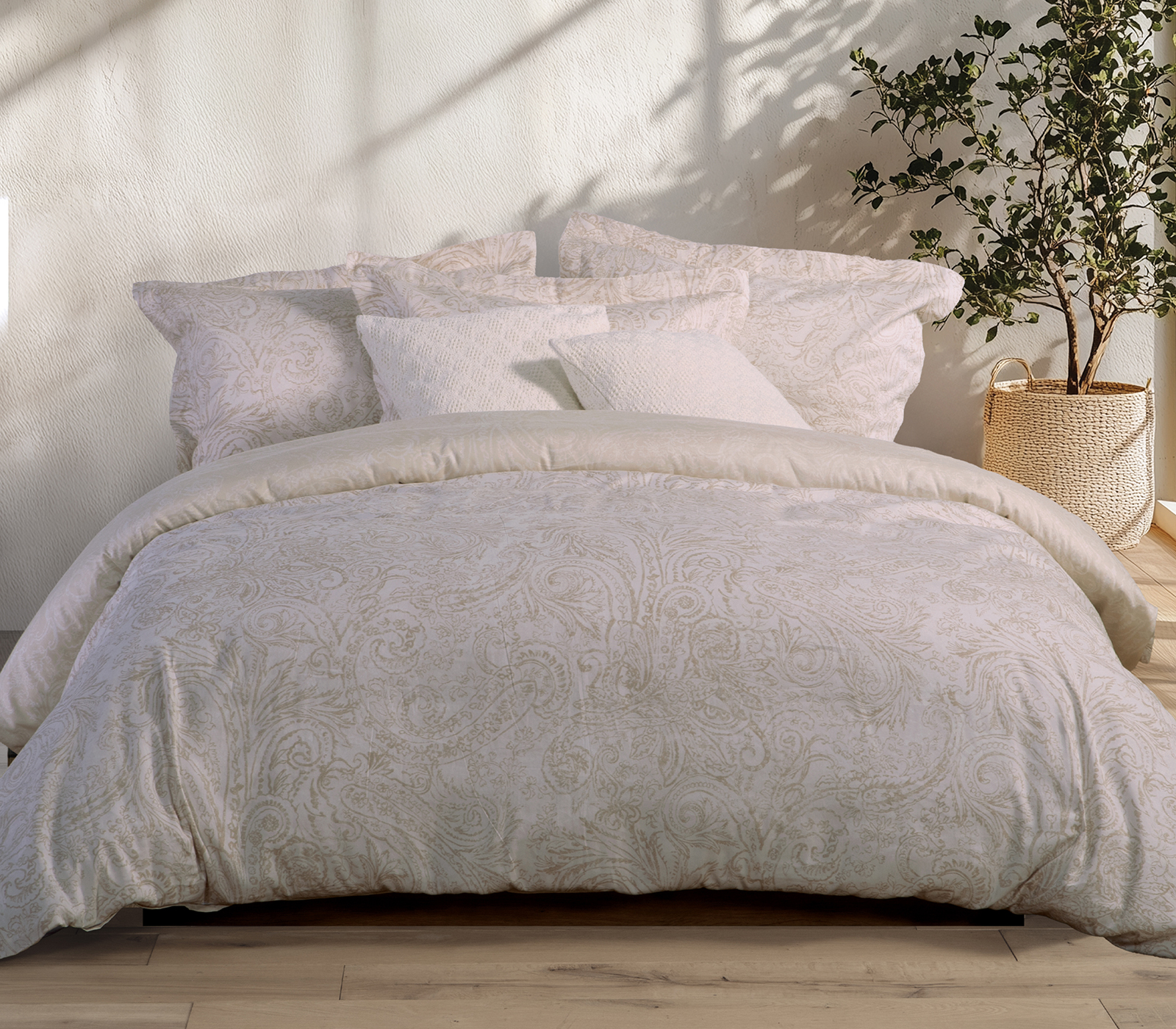 Σεντόνια King Size Βαμβακοσατέν Nef-Nef Homeware (Σετ) Lilard Spring  270X280 Ecru