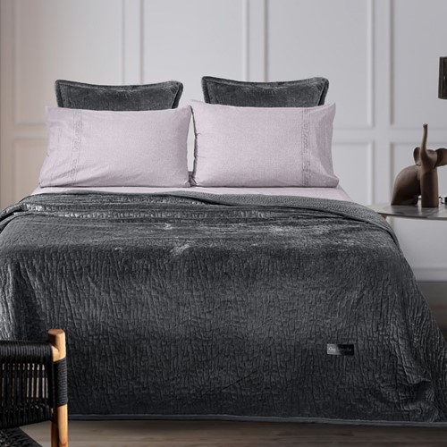 Κουβέρτα Υπέρδιπλη Guy Laroche (Σετ) Bolzano 220x240 Antthracite