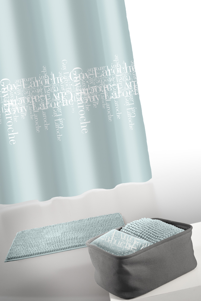 Κουρτίνα Μπάνιου + Πατάκι Guy Laroche (Σετ) Abbey Aqua