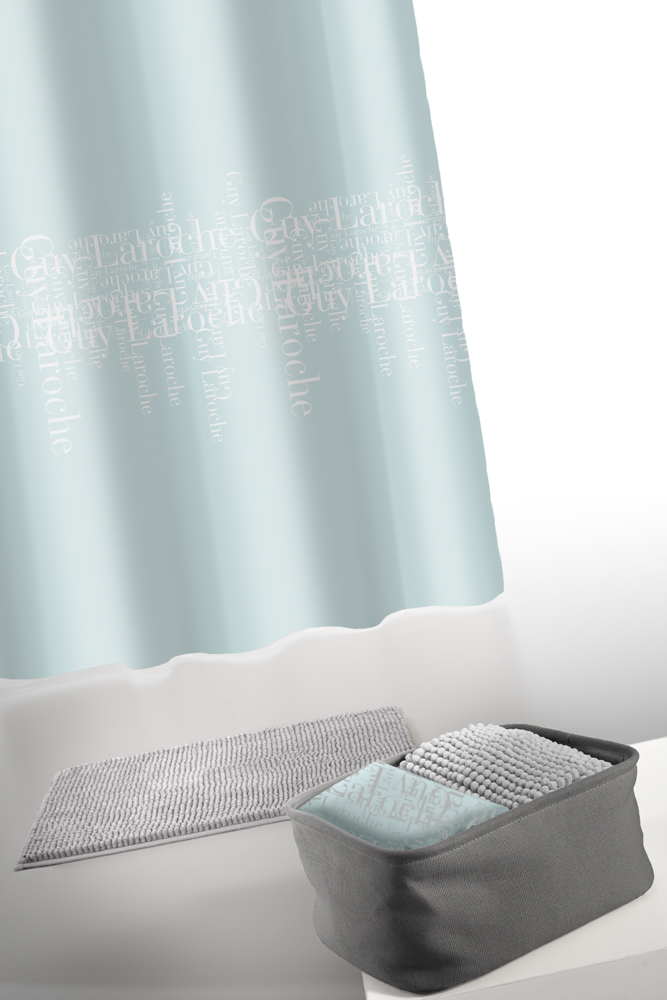 Κουρτίνα Μπάνιου + Πατάκι  Guy Laroche (Σετ) Abbey Silver