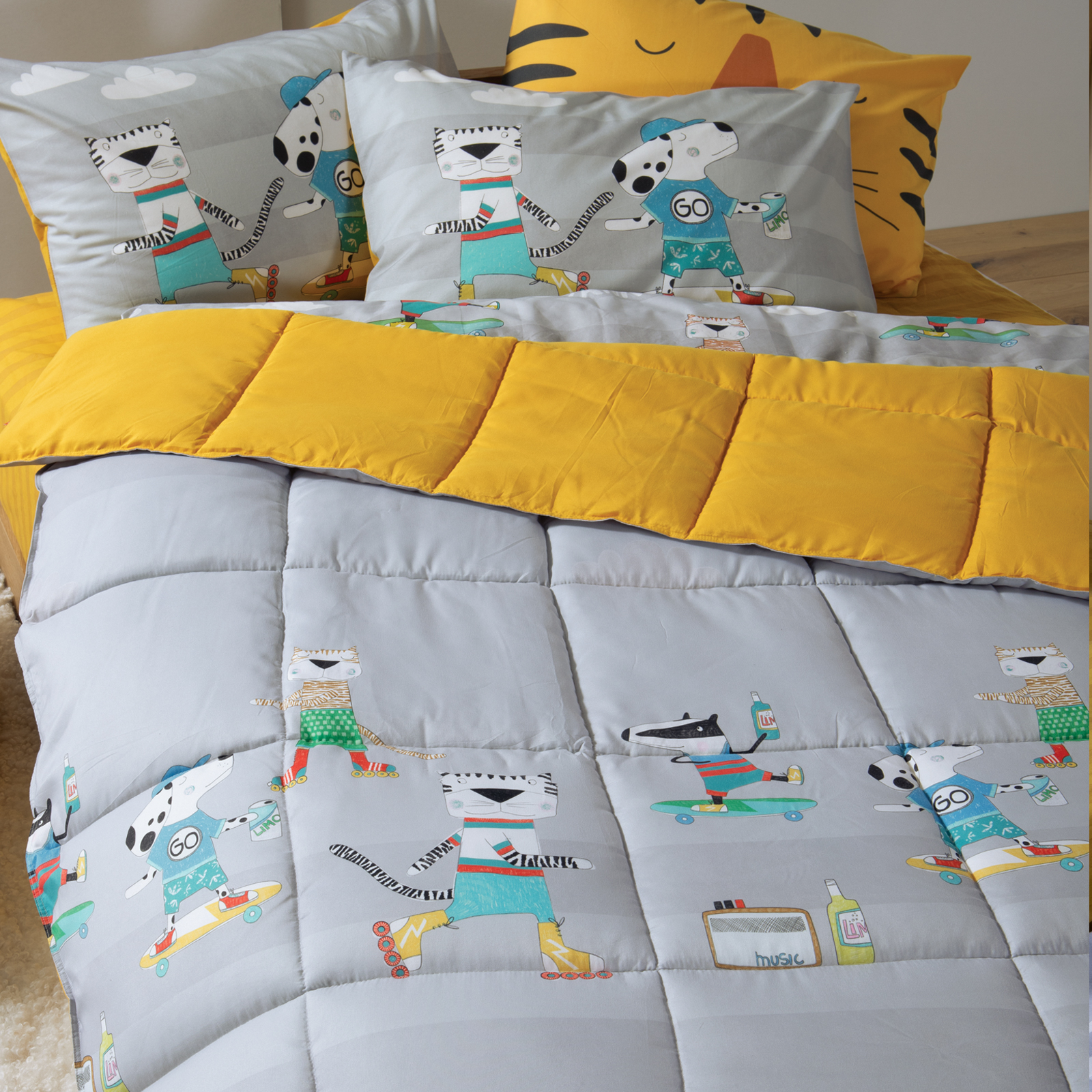 Παιδικό Πάπλωμα Nef-Nef Homeware Μονό Cool Skating 160x220 Grey