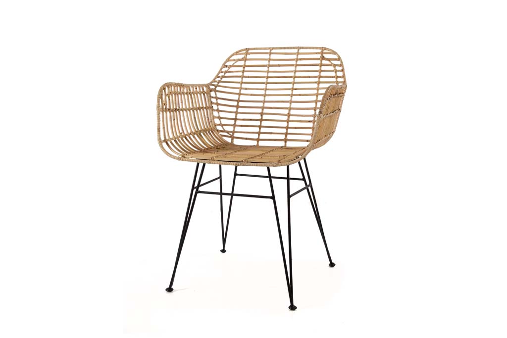 Καρέκλα Τραπεζαρίας με μπράτσα Marea Black legs (57x60x82) Soulworks 0300087