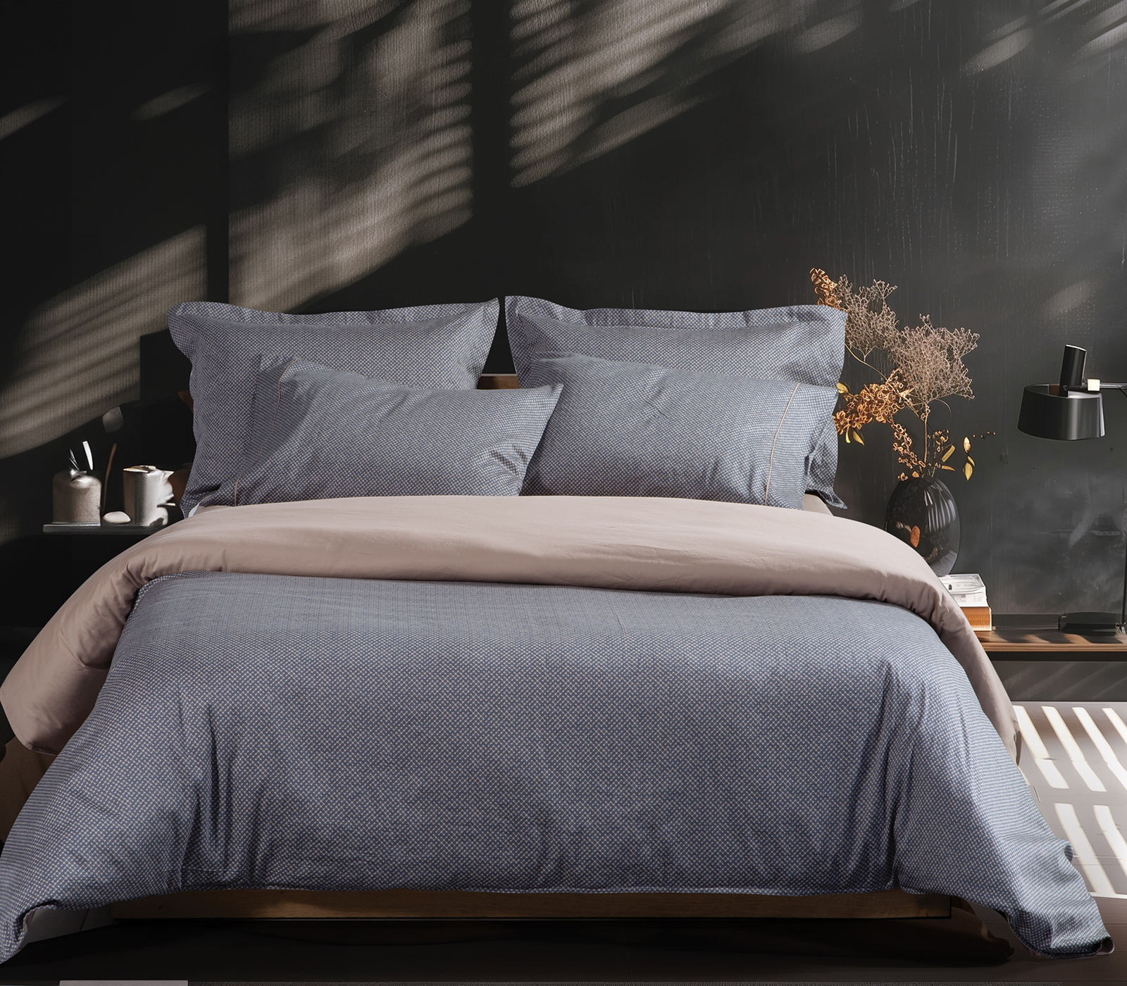 Σεντόνια King Size Nef-Nef Homeware (Σετ) Krampus 270X280 Denim