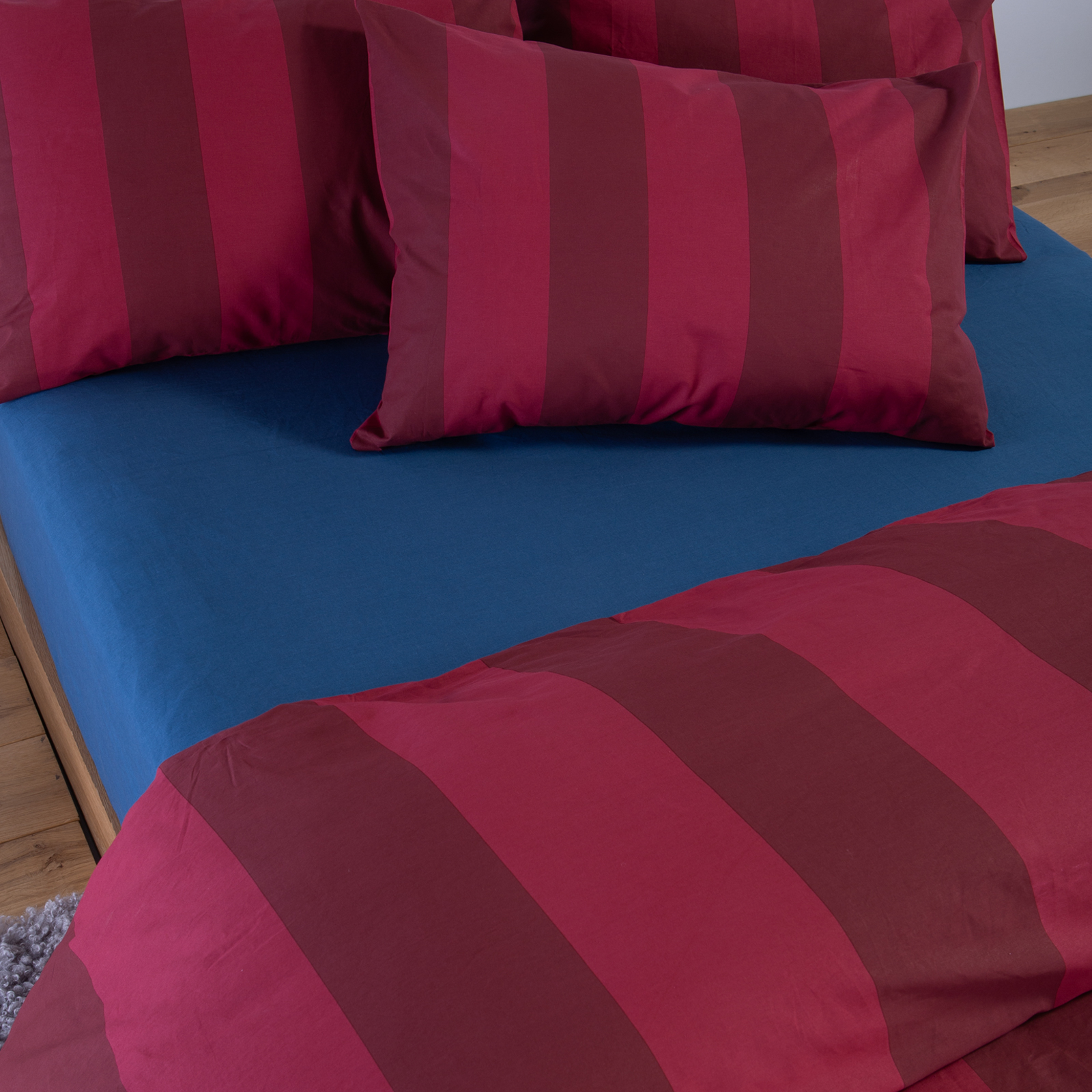 Υπέρδιπλα Σεντόνια Nef-Nef Homeware (Σετ) Βαμβακερά με Λάστιχο Casual Vertia 240Χ270 Bordo