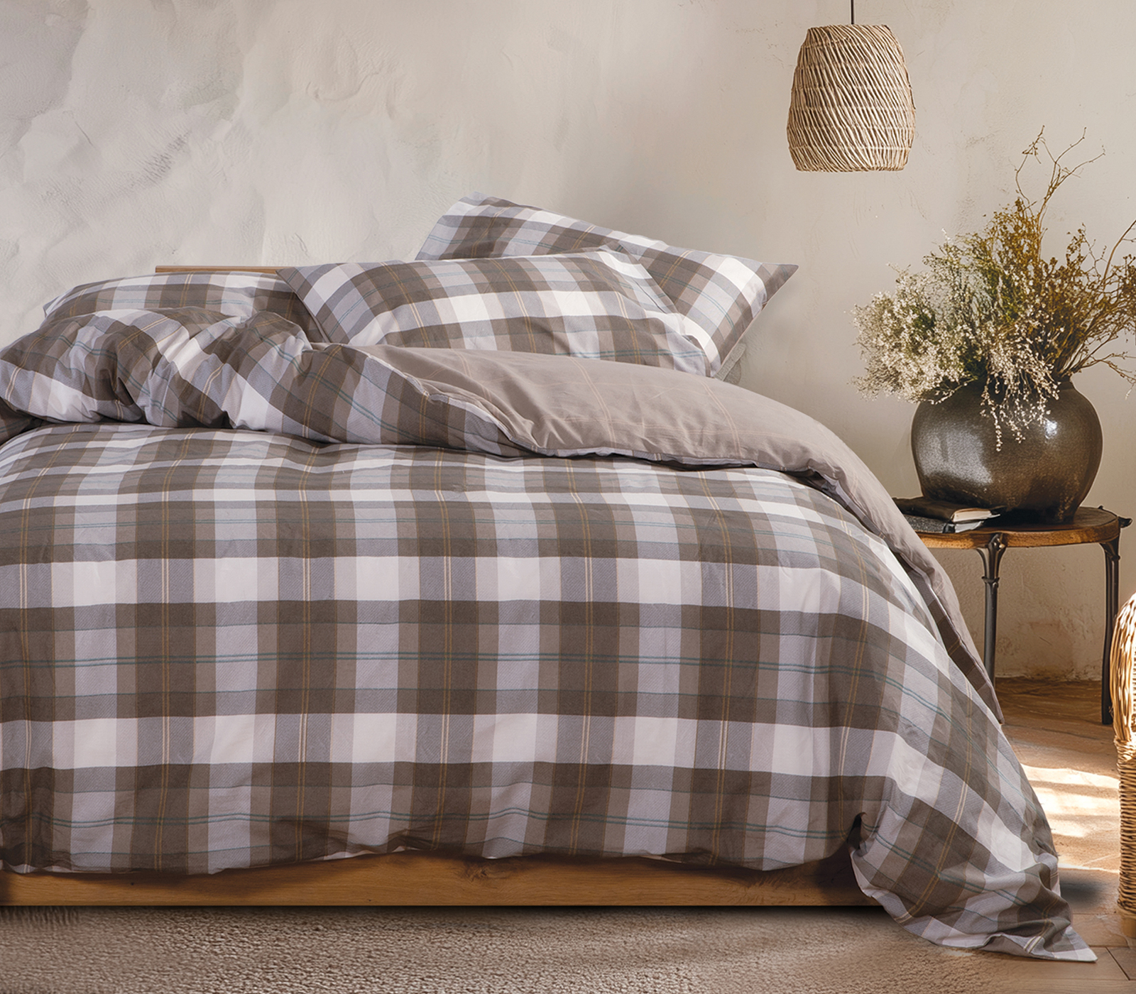 Σεντόνια Υπέρδιπλα Nef-Nef Homeware (Σετ) με λάστιχο Racket 240x270 Golden Brown 