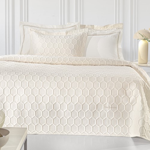 Κουβερλί King Size Guy Laroche (Σετ) Hive 250x240 Ecru