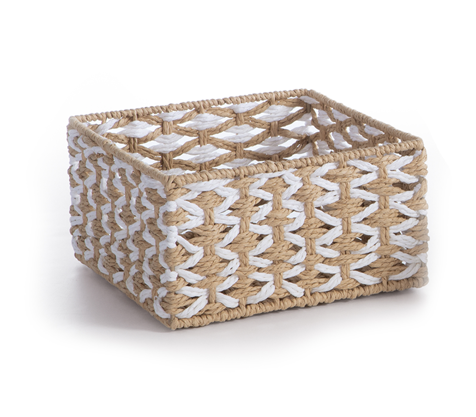 Καλάθι Από Πλεγμένο Χαρτί Nef-Nef Homeware Vinci 23X23X12 Natural