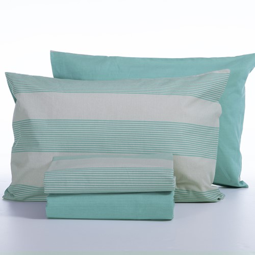 Σεντόνια Υπέρδιπλα Nef-Nef Homeware (Σετ) Casual Stripe 240Χ270 (με λάστιχο) Petrol
