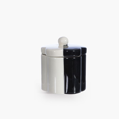 Βάζο Για Βαμβάκι Nef-Nef Homeware Κεραμικό Domino 10X7,9X11,4 Black/White