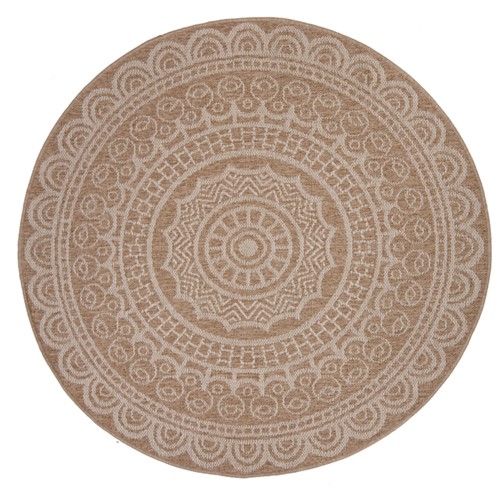 Στρογγυλό Χαλί Καλοκαιρινό (Φ160) Royal Carpet Avanos 8893 White