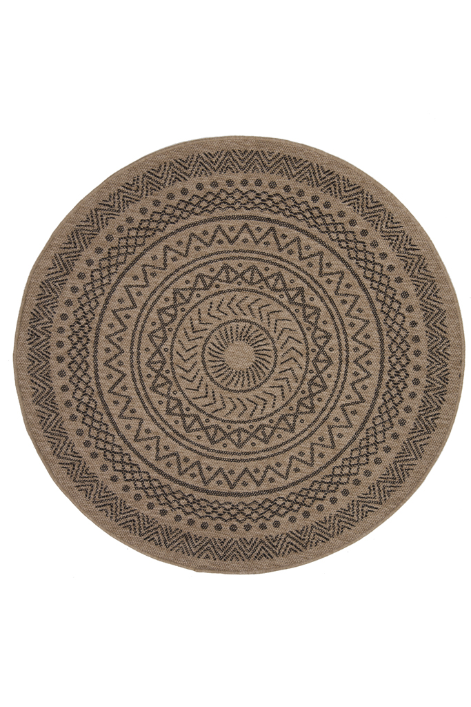 Στρογγυλό Χαλί Καλοκαιρινό (Φ160) Royal Carpet Avanos 8894 Black