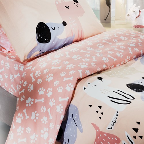 Παιδικά Σεντόνια Μονά (Σετ) Saint Clair Doggy Pink 160Χ250