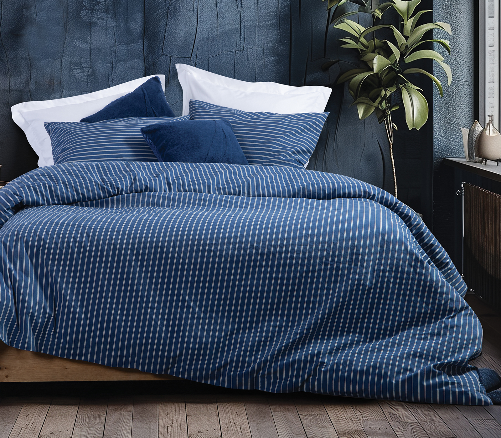 Σεντόνια Υπέρδιπλα Nef-Nef Homeware Nau Coast 240X270 True Navy