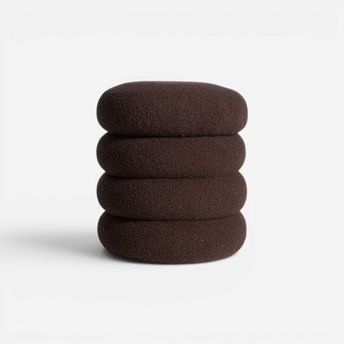 Μπουκλέ Σκαμπό Nef-Nef Homeware Stool 35X40 Βrown