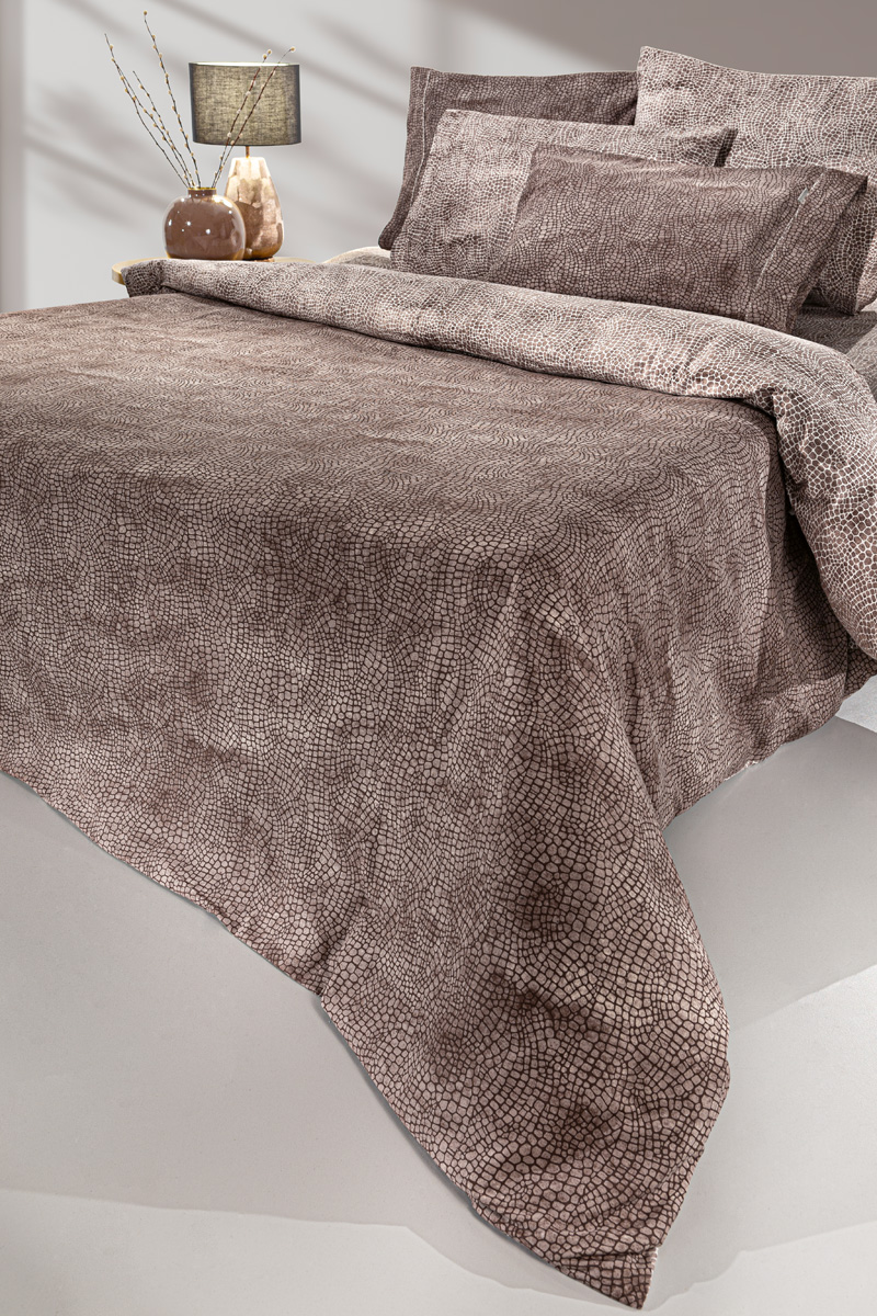 Σεντόνια Υπέρδιπλα Guy Laroche (Σετ) Safari με λάστιχο Choco 170X200+32