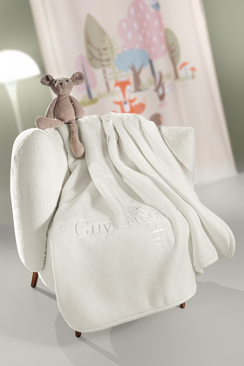 Κουβέρτα Κούνιας Guy Laroche Logo Ivory 110x140