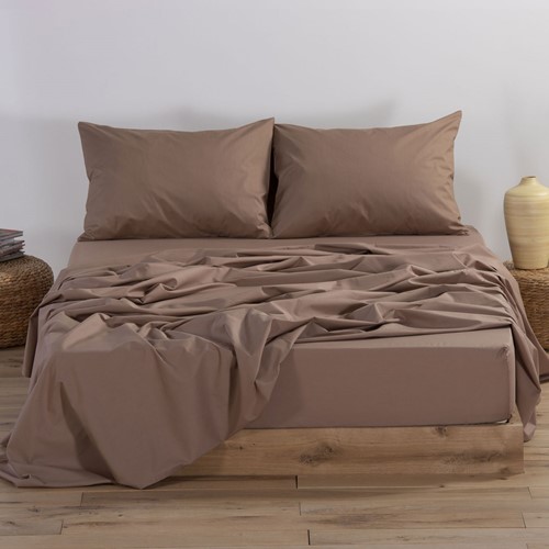 Σεντόνι Μονό Με Λάστιχο Nef-Nef Basic Brown (100x200+ 30)