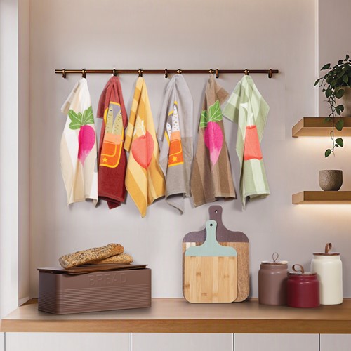 Ποτηρόπανο Nef-Nef Homeware Βελουτέ Sardines 40x60 Grey