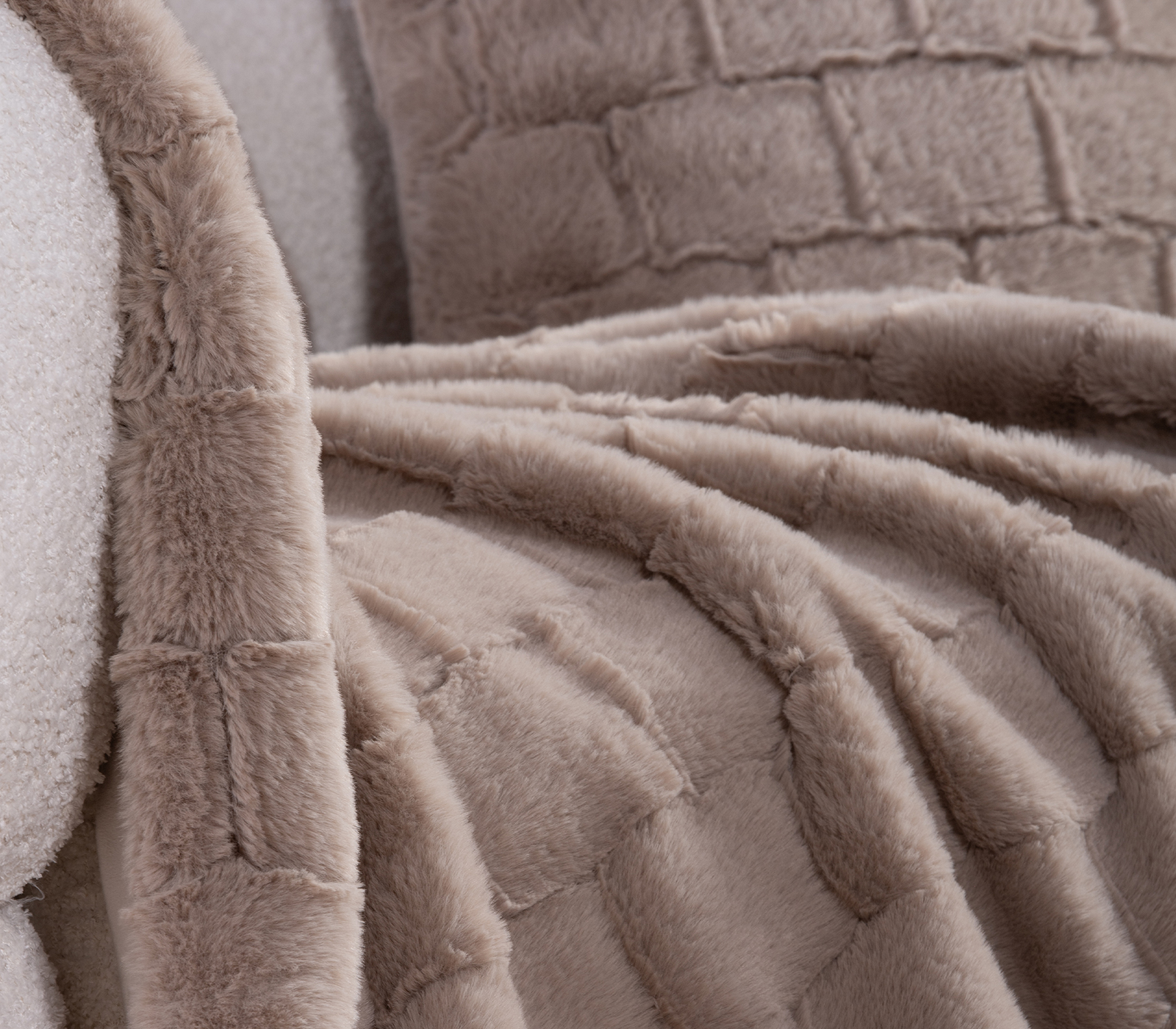 Διακοσμητικό Ριχτάρι Nef-Nef Homeware rabbit fur barlow 140X190 beige