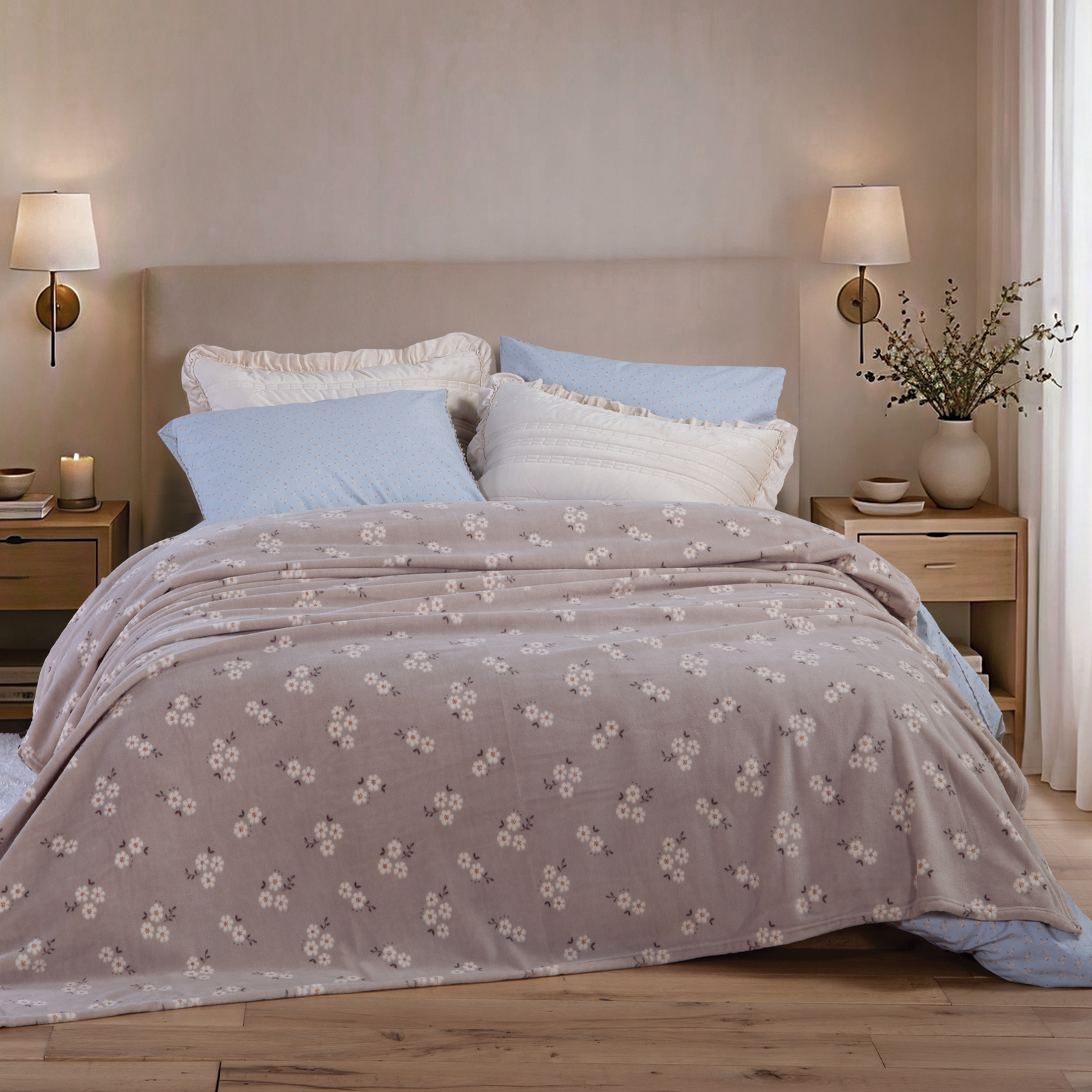 Μονή Κουβέρτα Fleece Nef-Nef Homeware Judith Grey 160X220