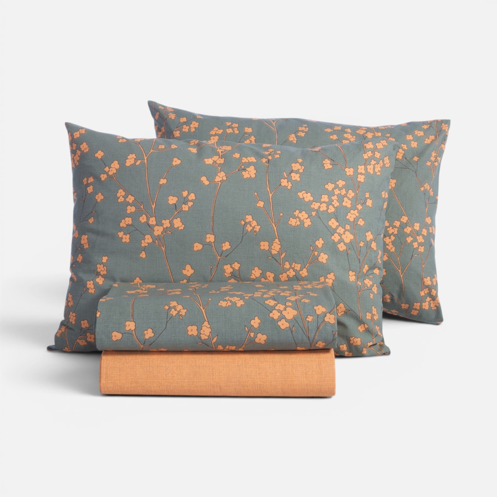 Σεντόνια Υπέρδιπλα Nef-Nef Homeware (Σετ) με Λάστιχο Floriva 240Χ270 Green