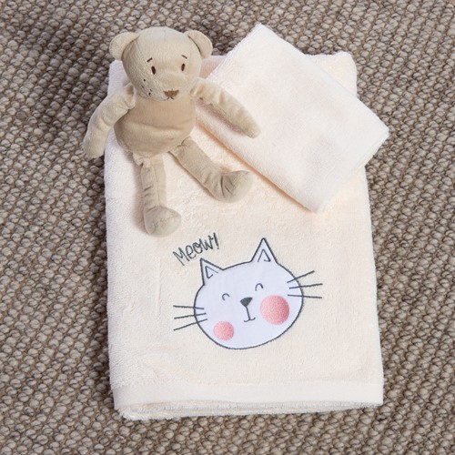 Παιδικές Πετσέτες Nef-Nef Homeware (2ΤΜΧ) Cat Life Ecru