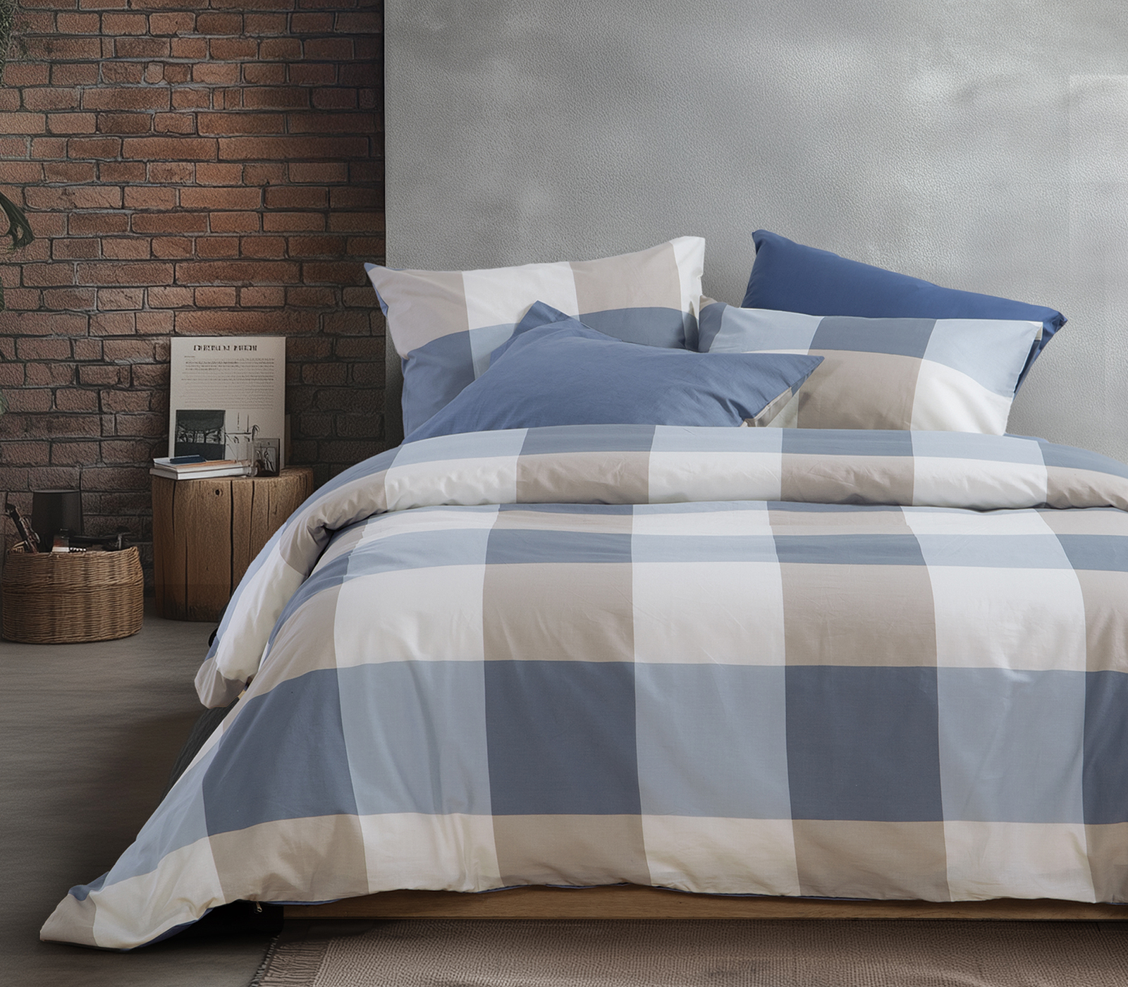 Μαξιλαροθήκη Nef-Nef Homeware Casual Check 52x72 Denim