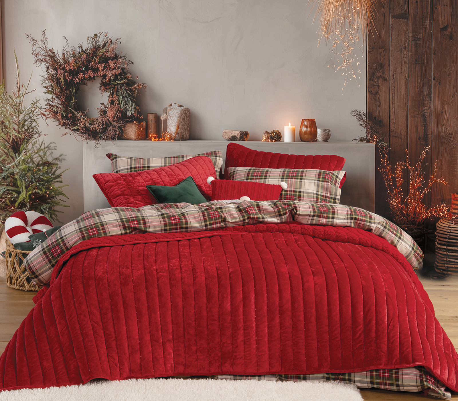 ΚΟΥΒΕΡΤΟΠΑΠΛΩΜΑ ΥΠΕΡΔΙΠΛΟ SWEET CHRISTMAS 240X220 NEF-NEF HOMEWARE
