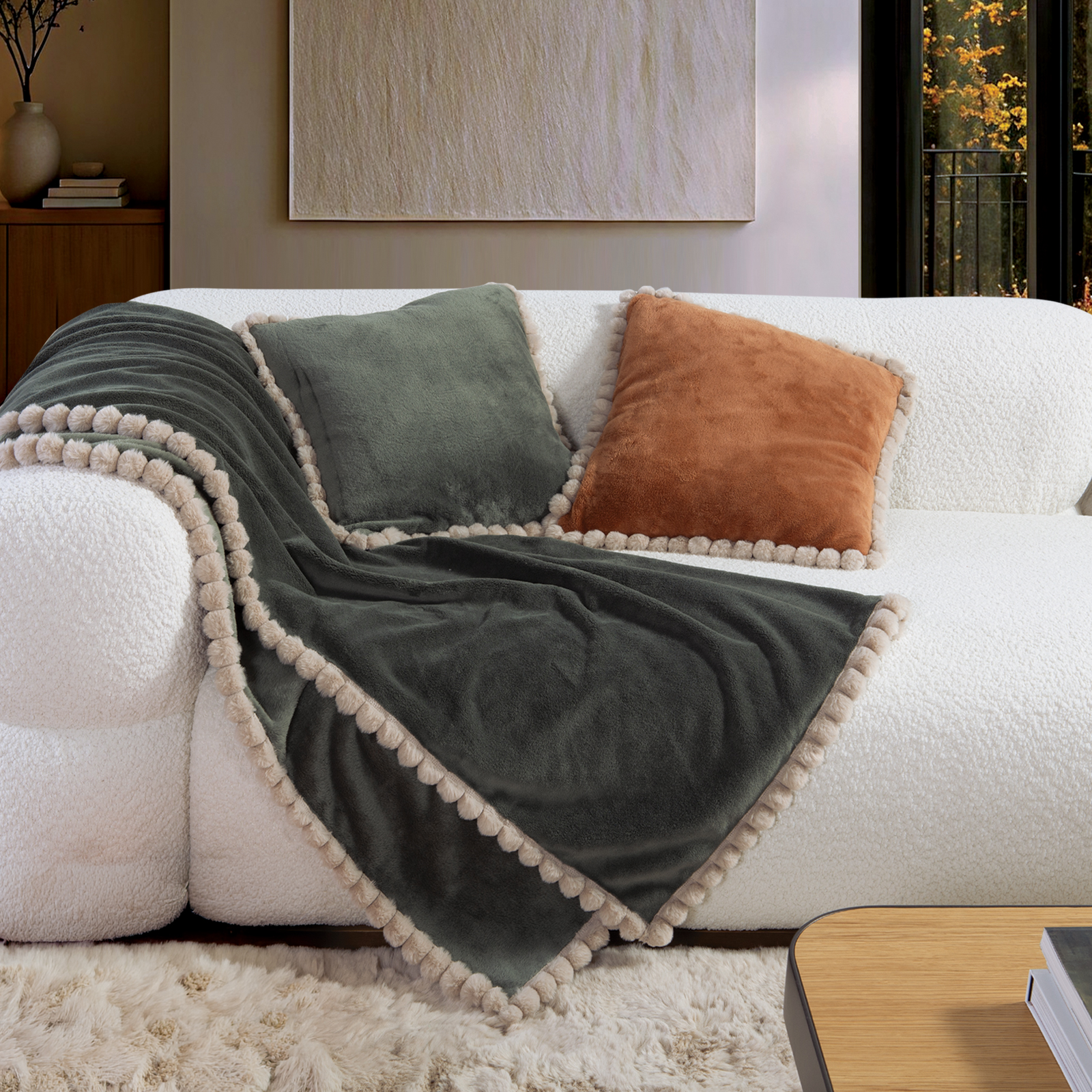 Κουβερτάκι Καναπέ Nef-Nef Homeware Pompozia 130x180 Green