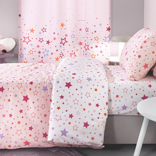 Παιδικά Σεντόνια Guy Laroche (Σετ) Starland Pink 100X200+28 Με Λάστιχο