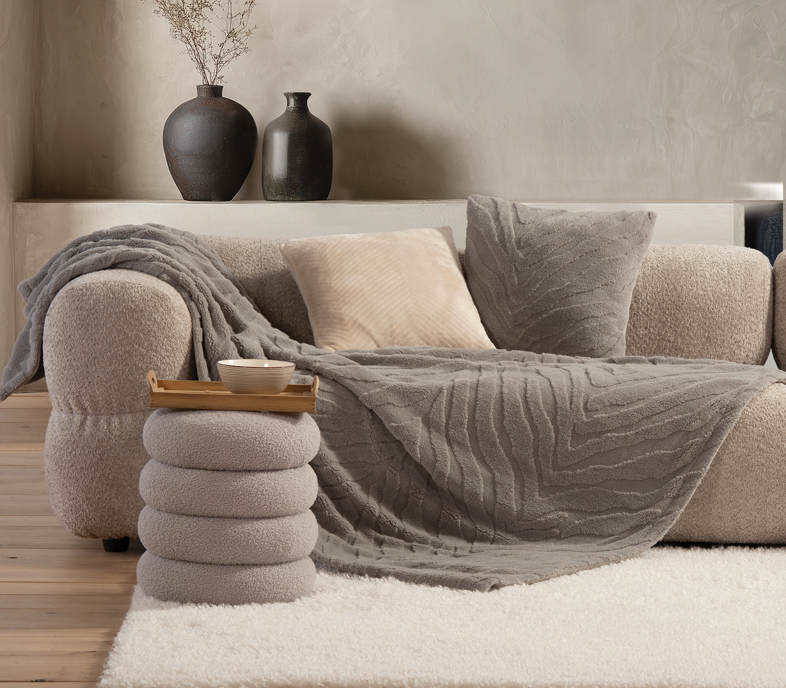 Ριχτάρι Πολυθρόνας Nef-Nef Homeware Berien 130x180 Grey