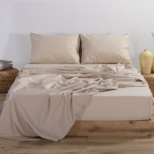 Σεντόνι King Size Nef-Nef Με Λάστιχο Basic 180X200+35 Beige