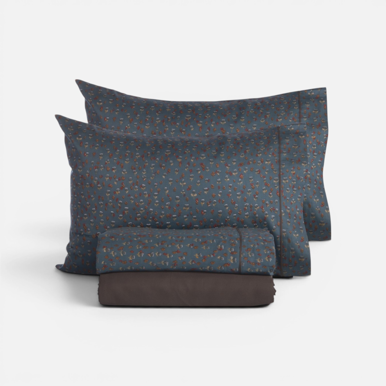 King Size Σεντόνια Βαμβακοσατέν Nef-Nef Homeware (Σετ) Elements Jeniffer 270x280 Petrol