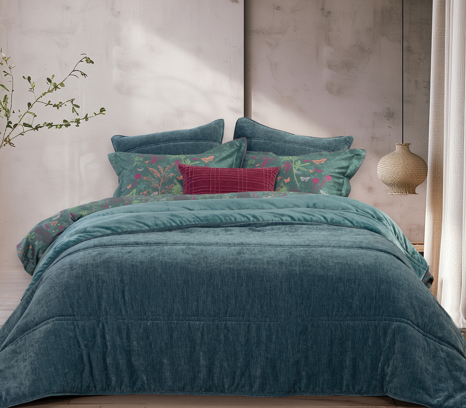  Κουβερτοπάπλωμα Υπέρδιπλο Nef-Nef Homeware Paradise 240X220 Green