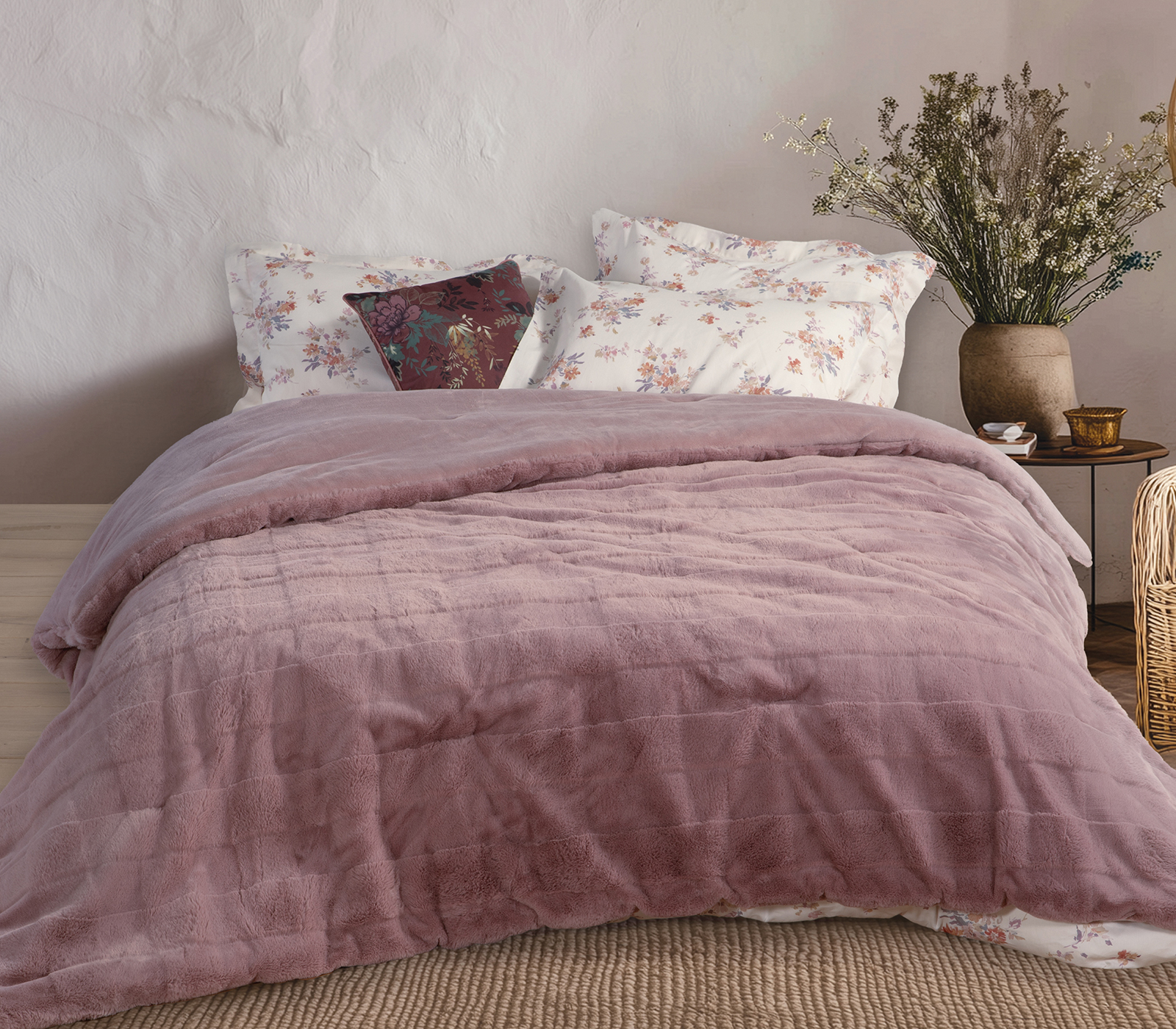 Κουβερτοπάπλωμα Υπέρδιπλο Nef-Nef Homeware Wave 220x240 Mauve