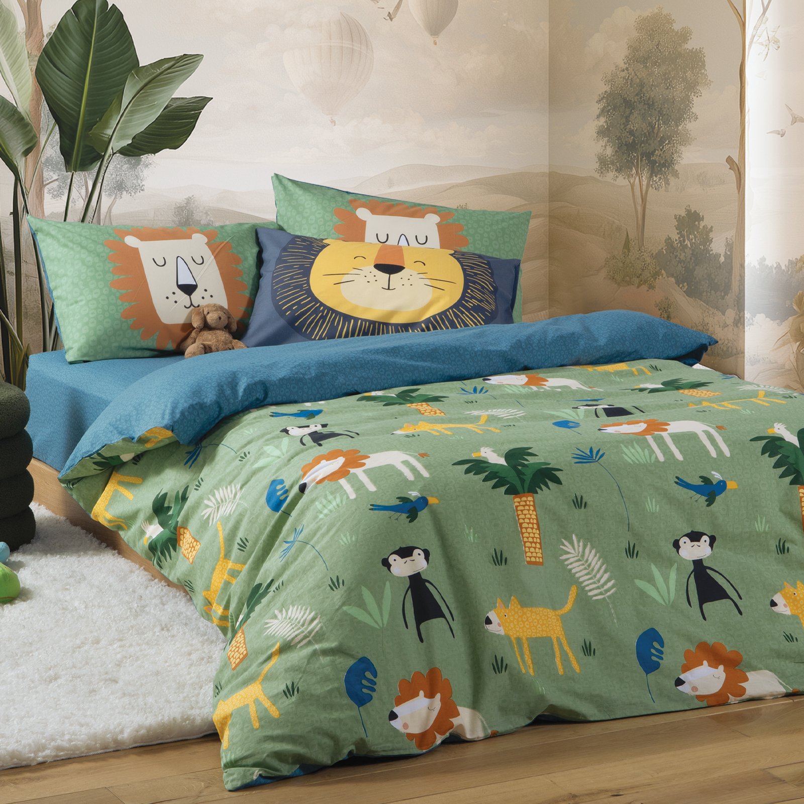 Παιδικά Σεντόνια Nef Nef Homeware (Σετ) Μονά Jungle Mania 170x260 