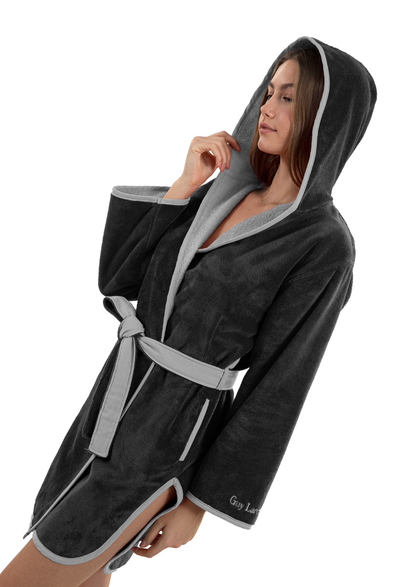 Μπουρνούζι Guy Laroche New Comfy Black Small  (Με Κουκούλα)  