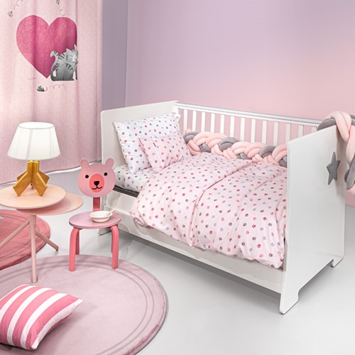 Βρεφικά Σεντόνια Guy Laroche (Σετ) Paw Pink 115x170