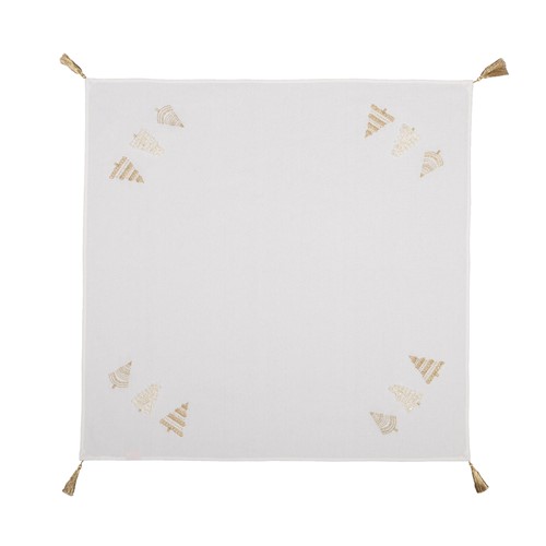 Χριστουγεννιάτικο Τραπεζομάντηλο Nef-Nef Gold Trees 100X100 White