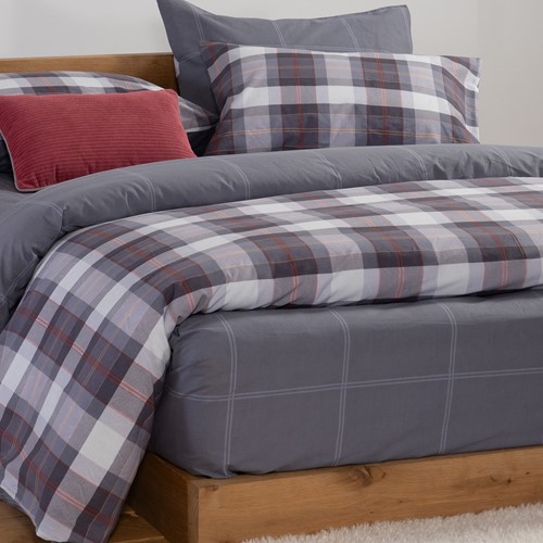 Σεντόνια Μονά Nef-Nef Homeware με λάστιχο 170x270 Racket Grey