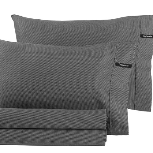 Σεντόνι Ημίδιπλο Guy Laroche Minimal Black & Black 120X200+35 Με λάστιχο