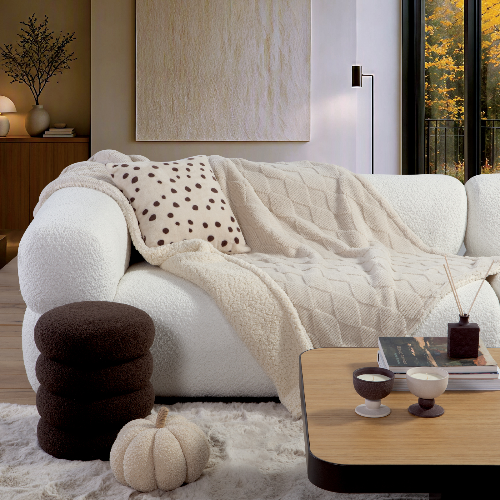 Κουβερτάκι Καναπέ Nef-Nef Homeware Mizenie 130x180 Ecru